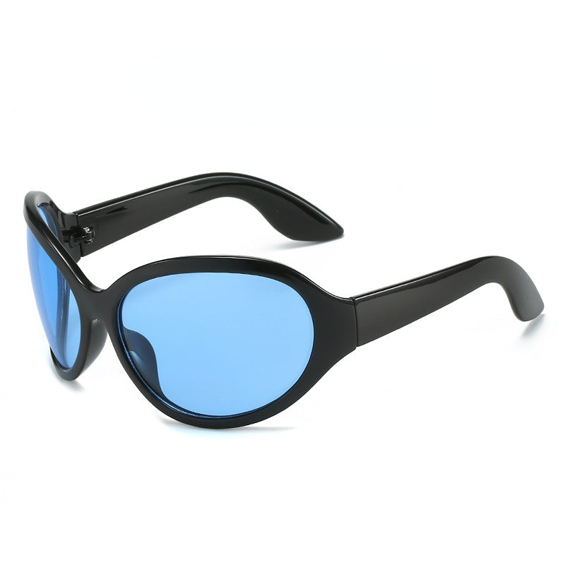 Gafas de sol de PC deportivas a prueba de viento con marco grande ovalado al por mayor para hombres y mujeres